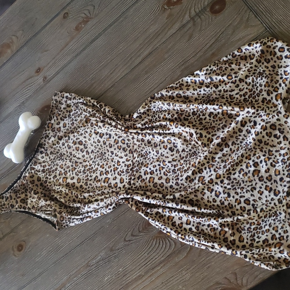One shoulder animal print dress